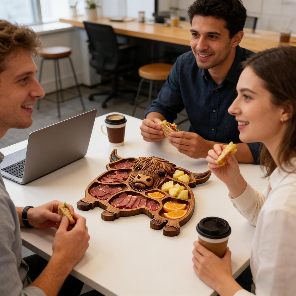 Wooden Cow Charcuterie Board - Cheese & Appetizer Platter for Party, Family Gathering, Holiday Dining - Serving Tray for Snack