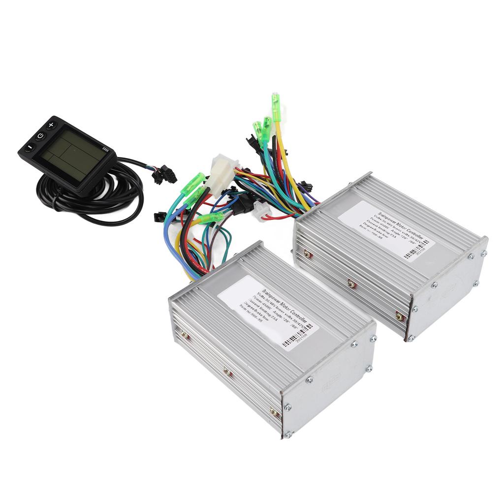 36 48V 450W Brushless Motor Dual Drive Controller Kit with 866 LCD Display Panel for Electric Bicycle Scooter