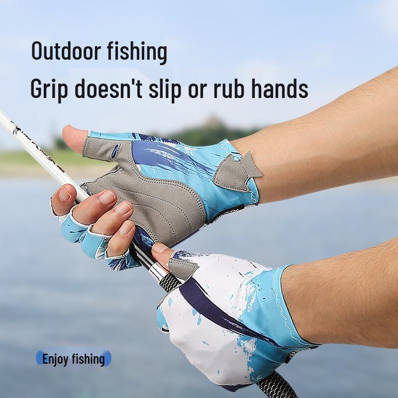 Breathable Anti-Slip Fingerless Gloves for Fishing and Cycling