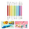 9-piece Set of Pottery Tools Clay Sculpture Carving Knife 18 Head Combination Colorful Punching Clay Sculpture Carving Tool
