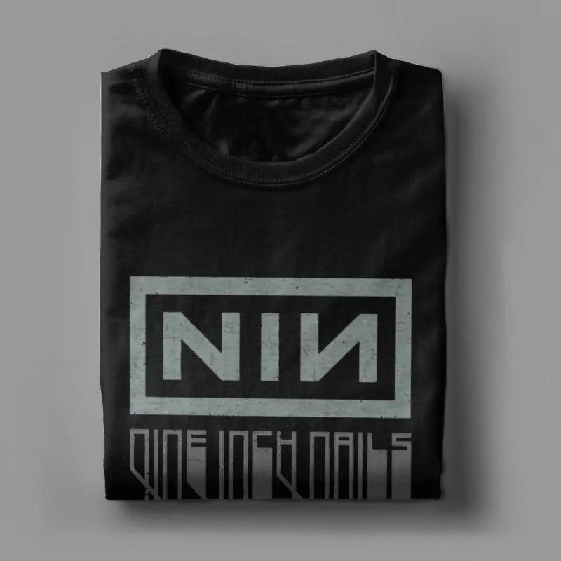 Nine Inch Nails NIN T Shirts Men Cotton Funny T-Shirt Crewneck 100% Cotton Tee Shirt Short Sleeve Tops Big Size
