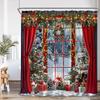 Рождественская шторка для душа Елка Подарки Зимний лес Кедр Природа Пейзаж Дом Настенный гобелен Тканевые шторы для ванной Декор