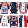 Creative Independence Day Polyester Cotton Printed Table Flag Table Decorations