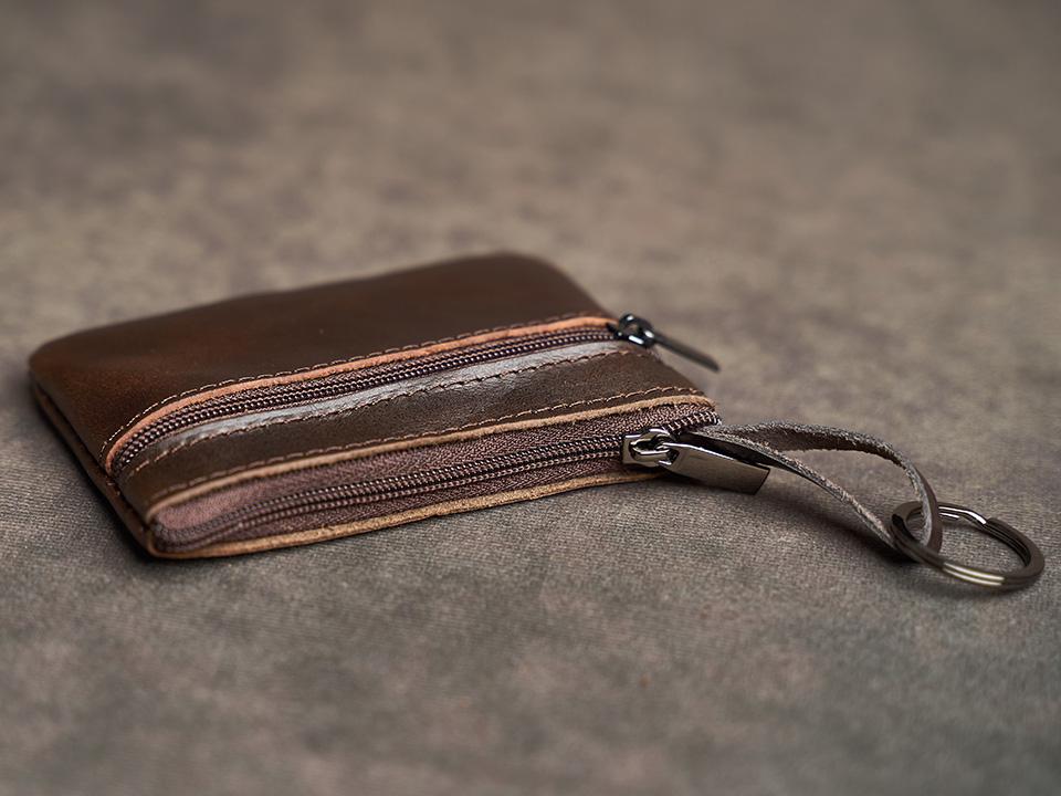 Мини-кошелек из натуральной кожи, сумка для карт из коровьей кожи, кошелек ручной работы на молнии, чехол для ключей от машины, короткий женский кошелек, чехол для ключей