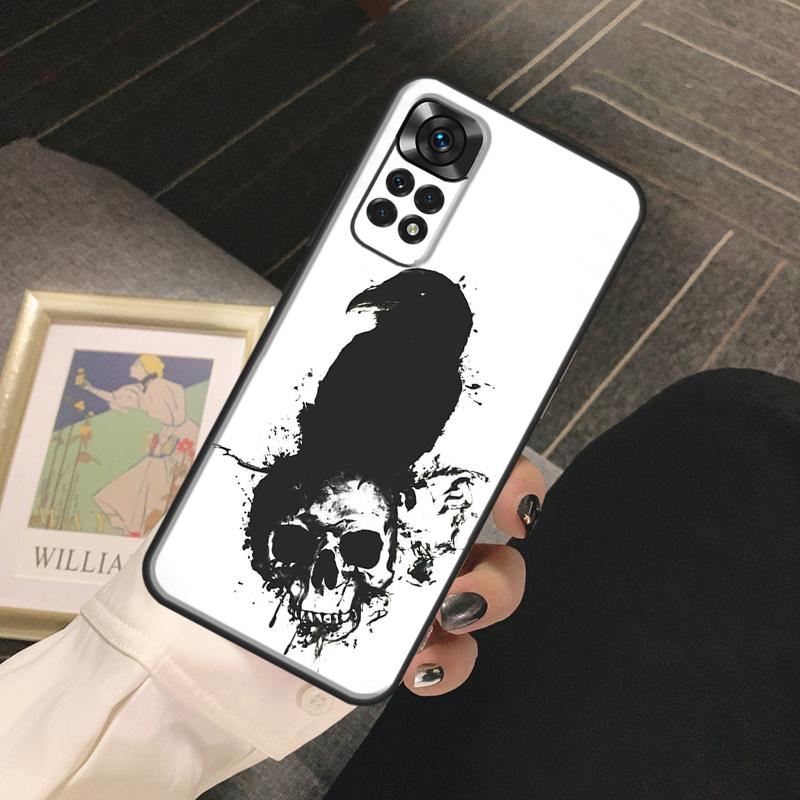 Crow Raven Dark Skull Funda For Xiaomi Redmi Note 14 Pro 9 10 11 12 13 Pro 10S 11S 12S Redmi 13C 10C 12C 14C Case
