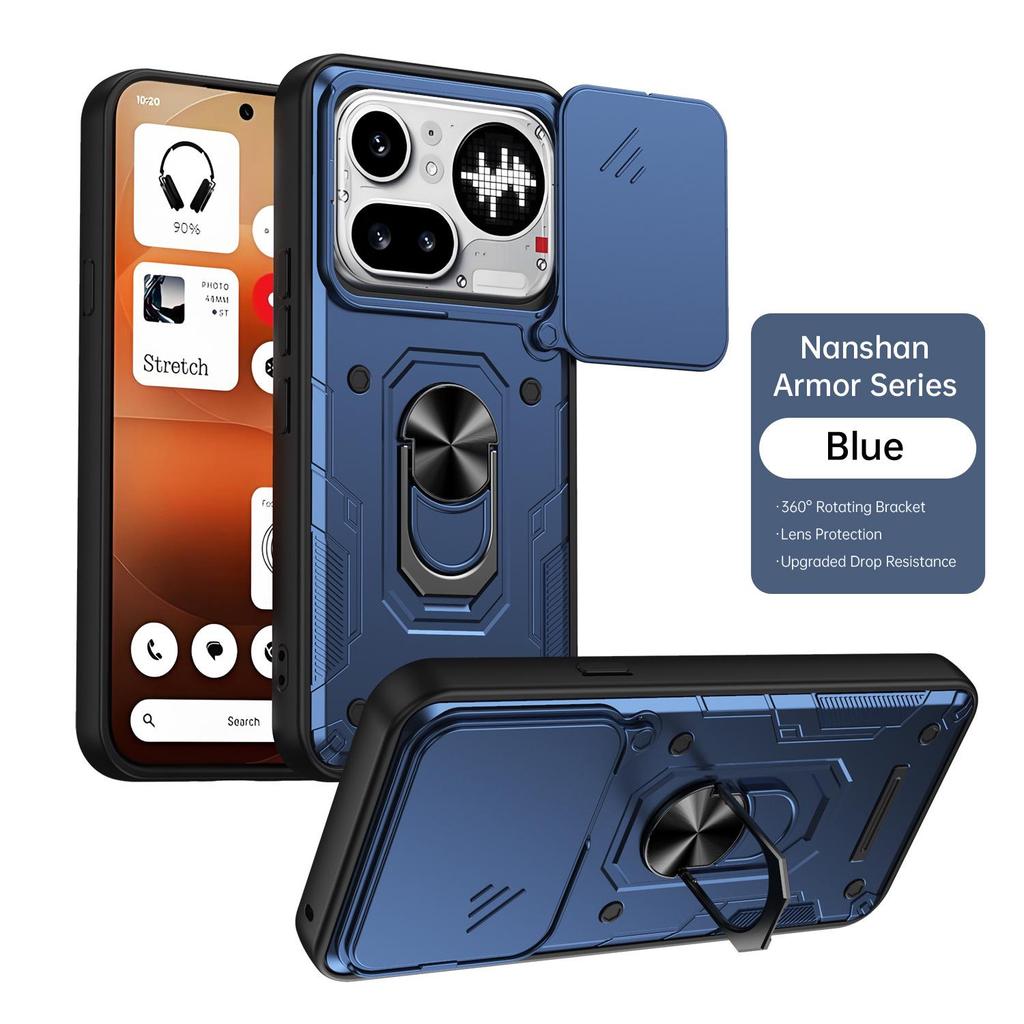 Чехол Nothing Phone 4A Pro с магнитной подставкой-кольцом, противоударный