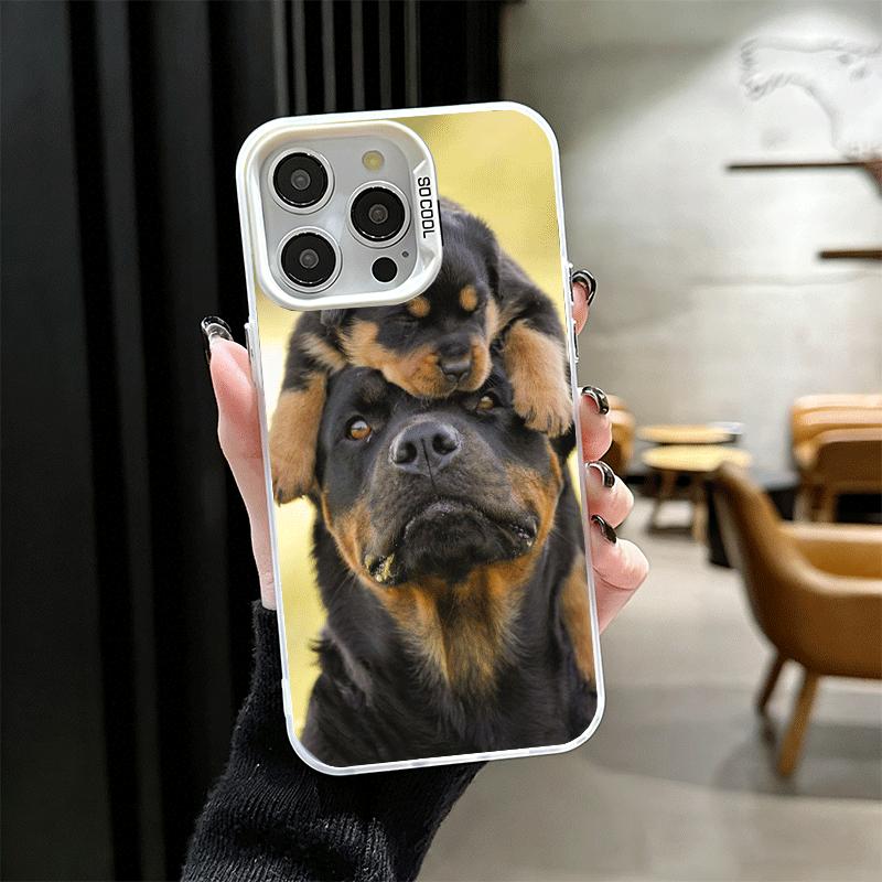 Ударопрочный чехол для телефона с изображением ротвейлера для iPhone 17 Air 16 16E 15 Pro Max 14 Plus 13 Mini 12 Задняя крышка Противоударный Fundas