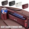 CBEJ7 Leather Car Seat Gap Crevice Storage Box Organizer Cup Holder For MINI Cooper S JCW WORKS R55 R56 F55 F56 R57 R58 R59 CLUB MAN