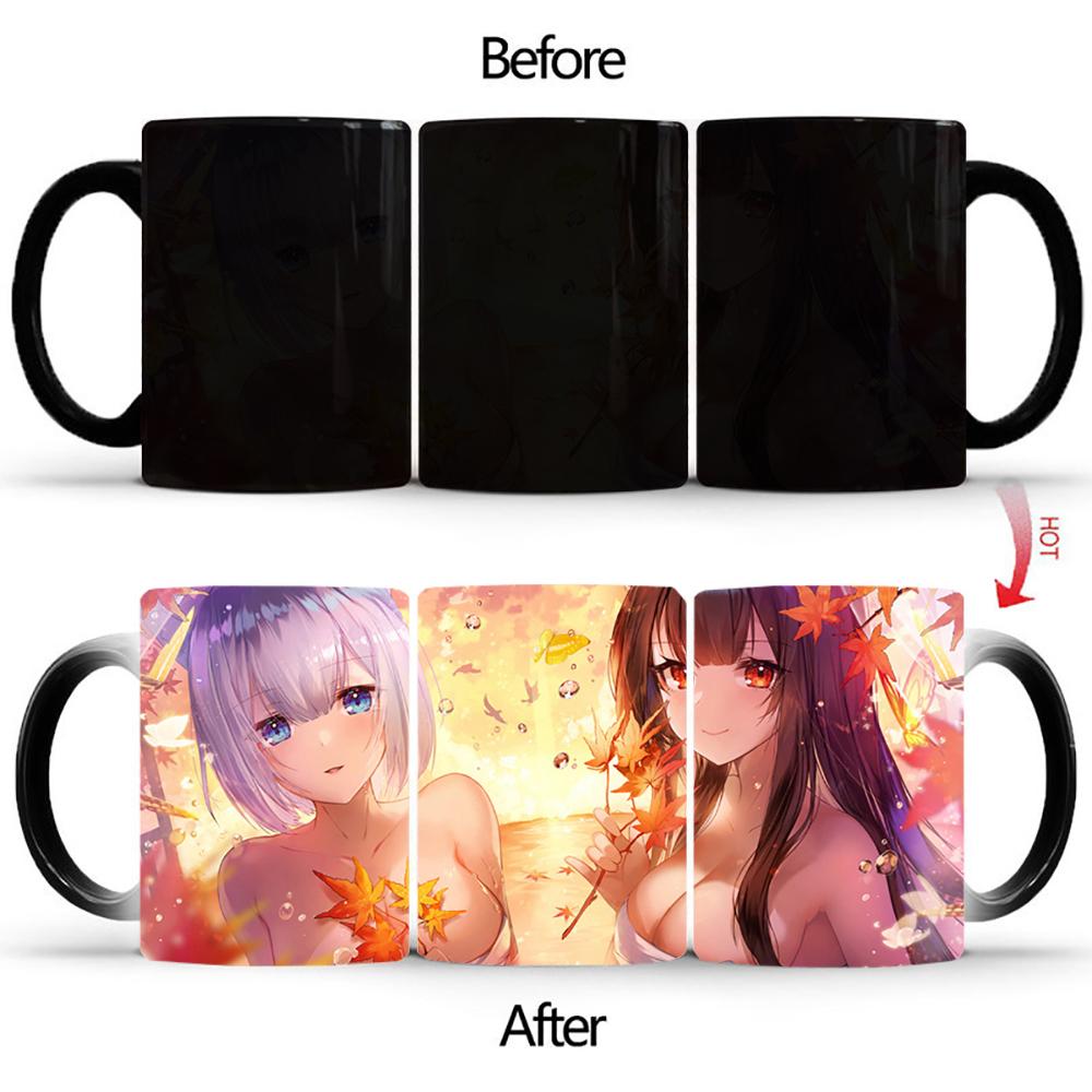 Creative 2 Lovely Girls Magic Mug BSKT-128 Ceramic Mugs Coffee Cups Custom Cup Color Change Mug Anime Sublimation Tumblers Funny
