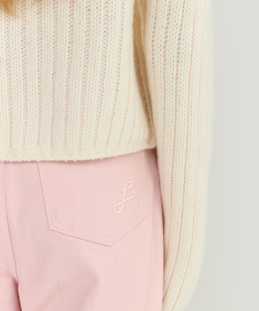LEI AVERY Cotton Twill Straight Pants (Pink)