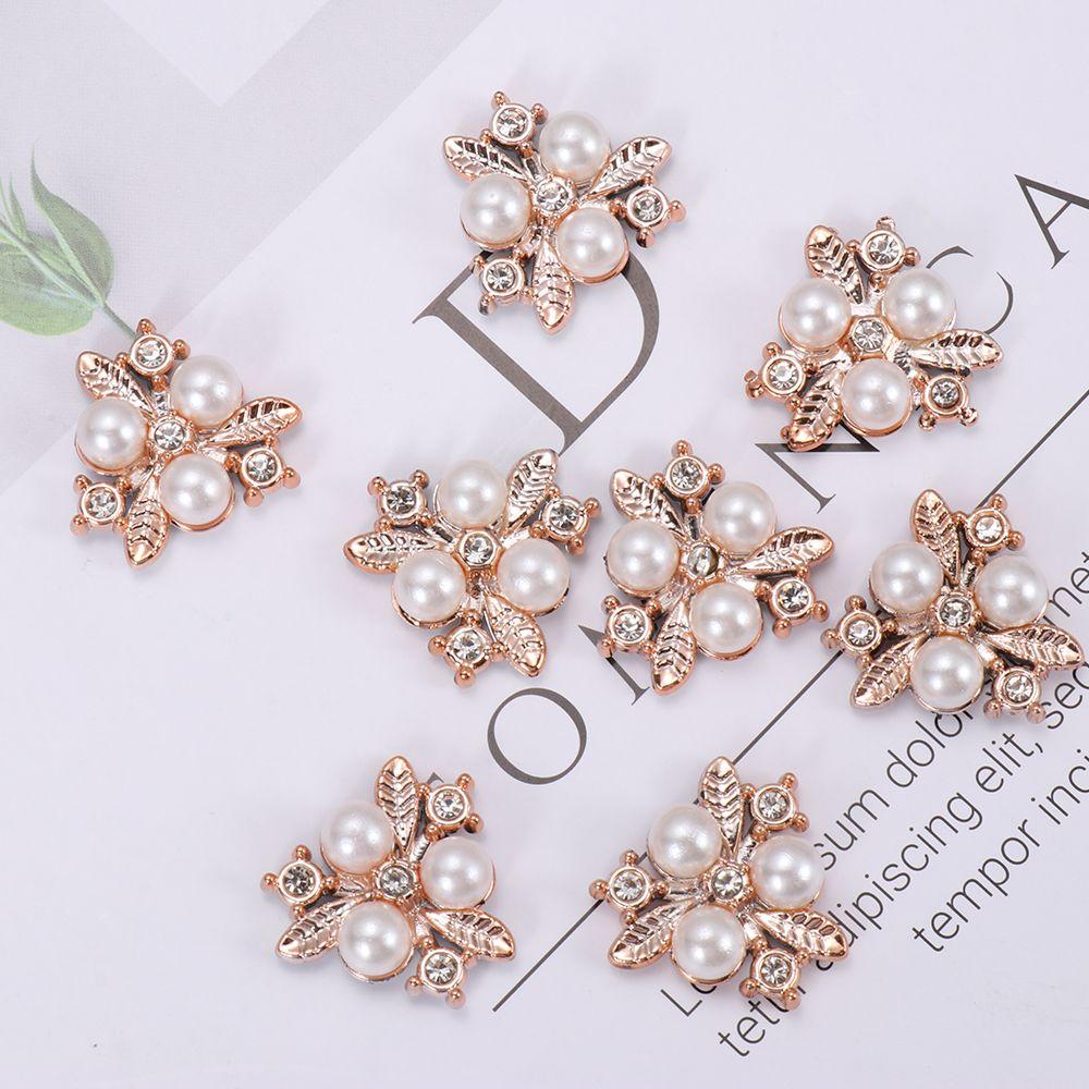 Аксессуары для рукодельных шляп, пуговицы со стразами в форме цветка, жемчужные пуговицы, жемчужные заколки для волос, зажим для головных уборов