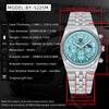 BENYAR BY-5225M 40MM New Original Design Honeycomb Pattern Dial Luxury Men Watch Stainless Steel Chronograph Quartz Watch