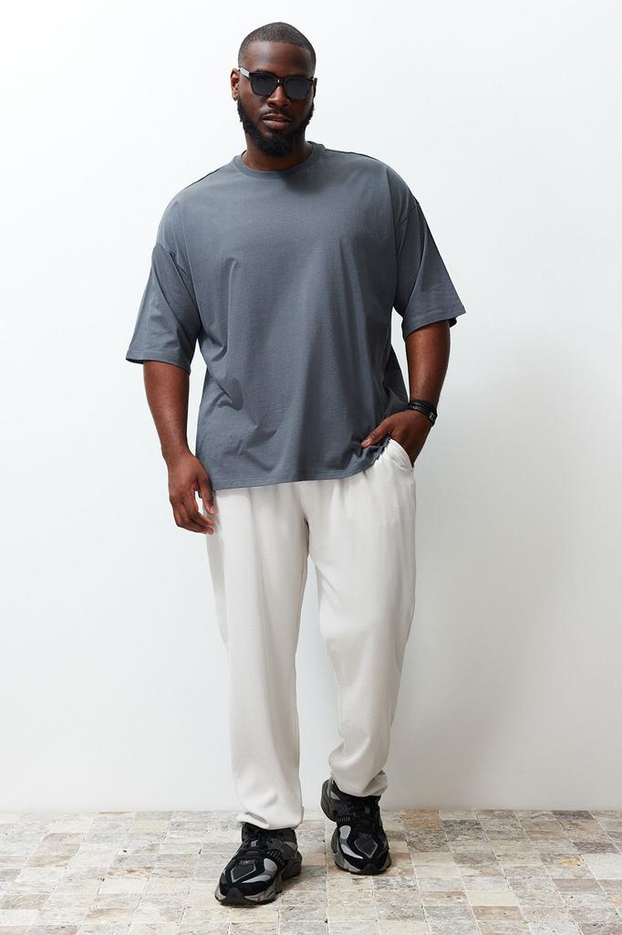 Men's Style Plus Size Plus Size White Oversize Comfortable Basic 100% Cotton T-Shirt