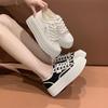 Putian Popular Lace Mesh White Shoes Women's Spring and Summer 2025 New Hollow Breathable Versatile Thick Baseplate Shoes