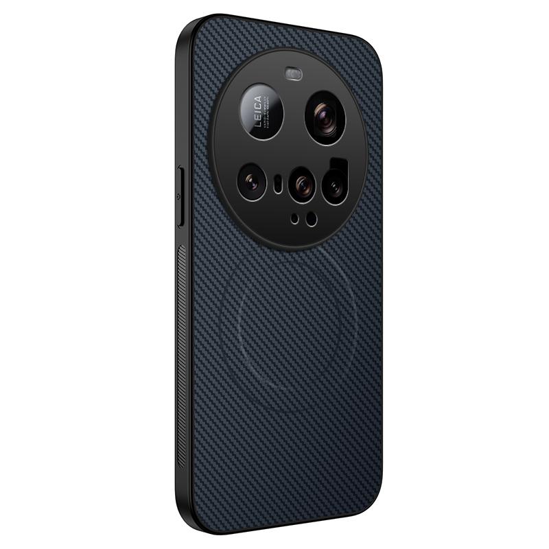 Чехол для Xiaomi 15 Ultra, совместимый с MagSafe, WANLONFENG Серия TQ, Текстура углеродного волокна, ПК ТПУ, Чехол для телефона