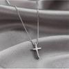 Tiny Cross Pendant Chain Necklace Womens Jewellery Gift