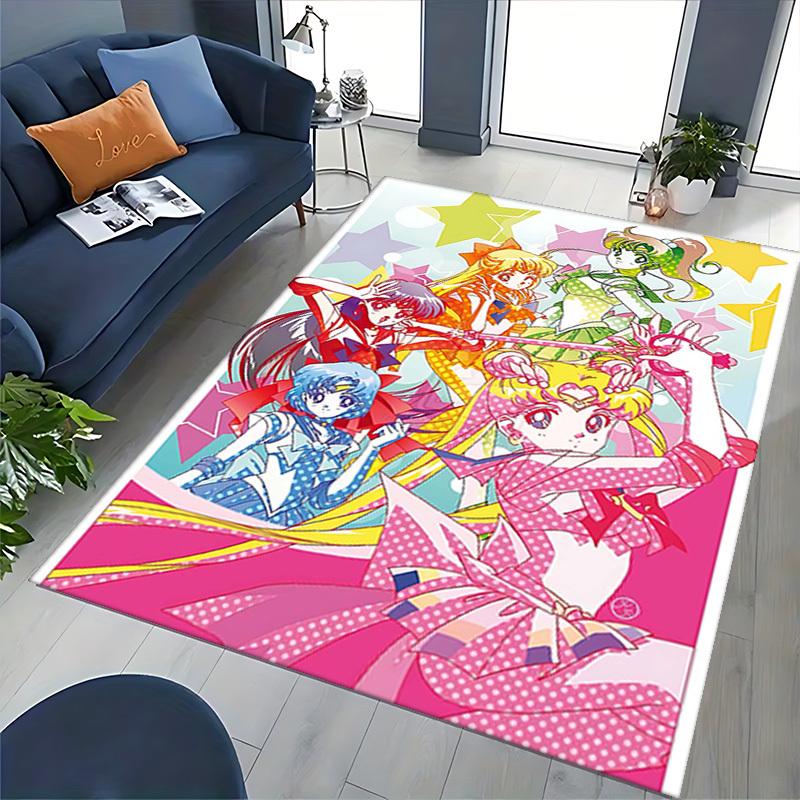 1pc Sailor Moon Anime Cartoon Design Chair Mat - Non-Slip Carpet for Office, Home Decor, Living Room, Bedroom, Game Room - Perfect Gift for Fans.O059