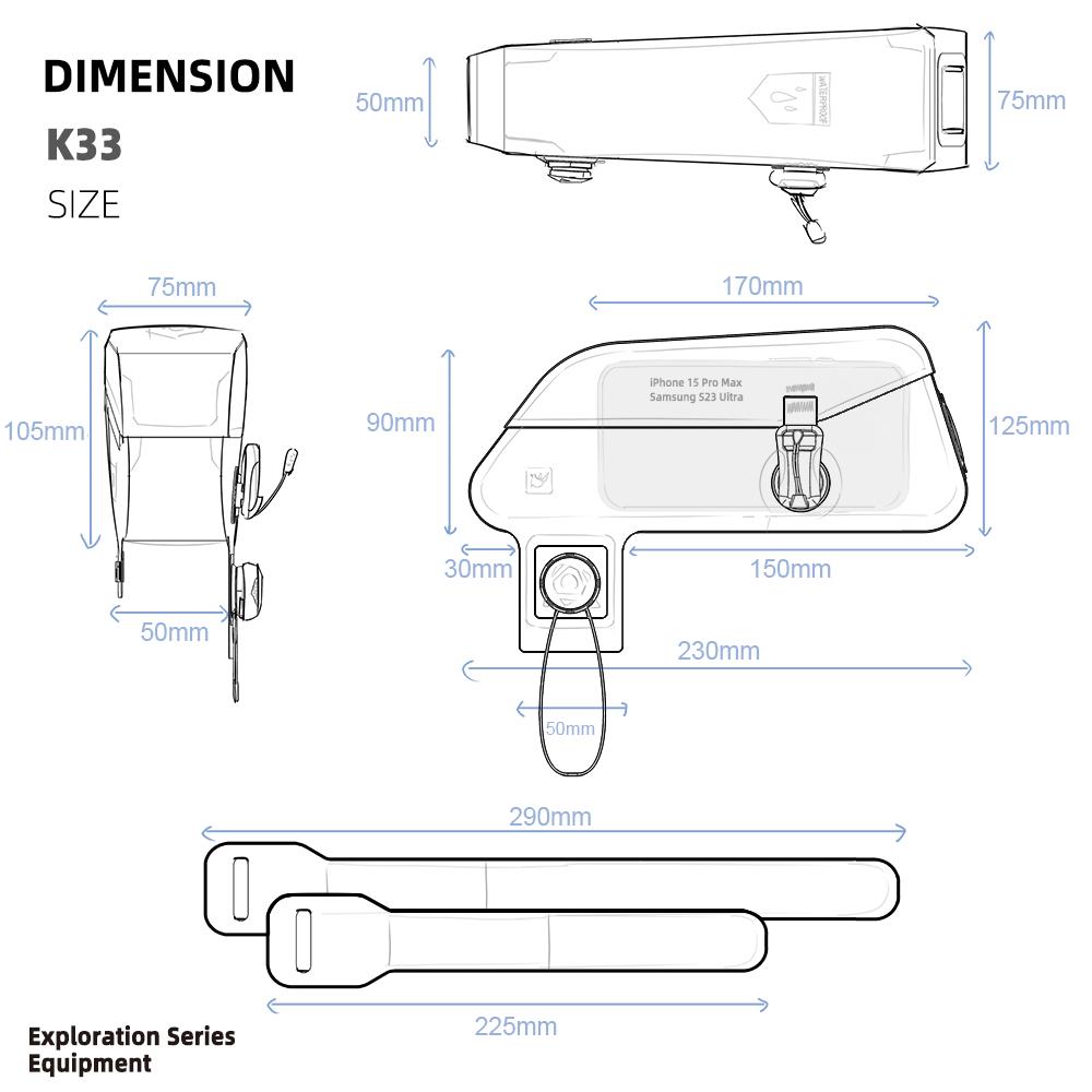 Водонепроницаемая сумка TopTube для велосипеда 2 л, магнитная сумка для велосипеда, передняя сумка для велосипеда, компактный размер, быстросъемный чехол