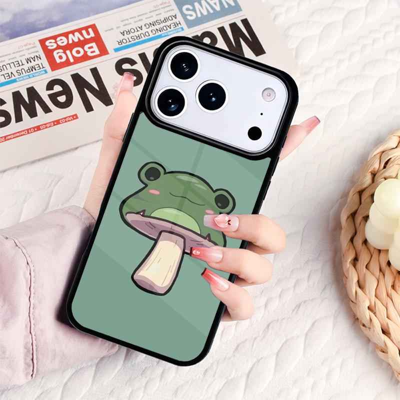 Чехол для телефона с грибной лягушкой Для IPhone 17 16e 15 14 13 12 11 Pro Max Air Mini Мягкая защитная крышка