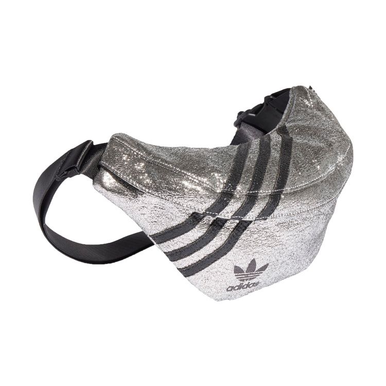 adidas Оригинальная поясная сумка Classic Three Stripes Модная спортивная унисекс поясная сумка Серебристо-черная GN2149