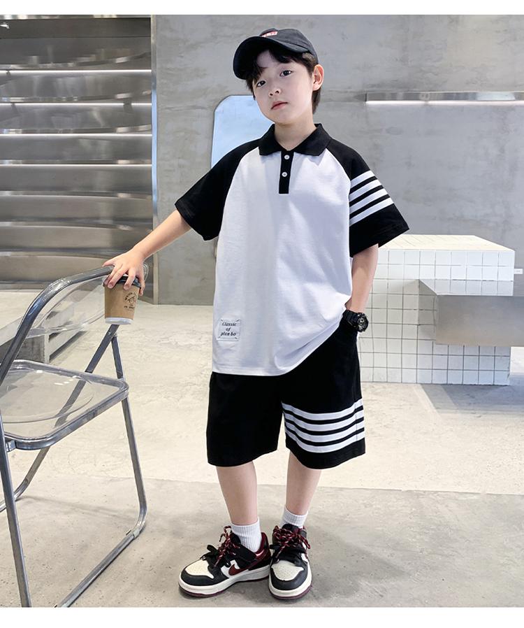 Children's wear boys' summer short sleeved set 2026 new style, medium and large children's summer sports thin style, summer style cool and fashionable