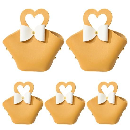 5 шт. подарочный пакет, удобная красочная мини-сумочка из искусственной кожи, сумки для конфет для вечеринок, свадебных украшений