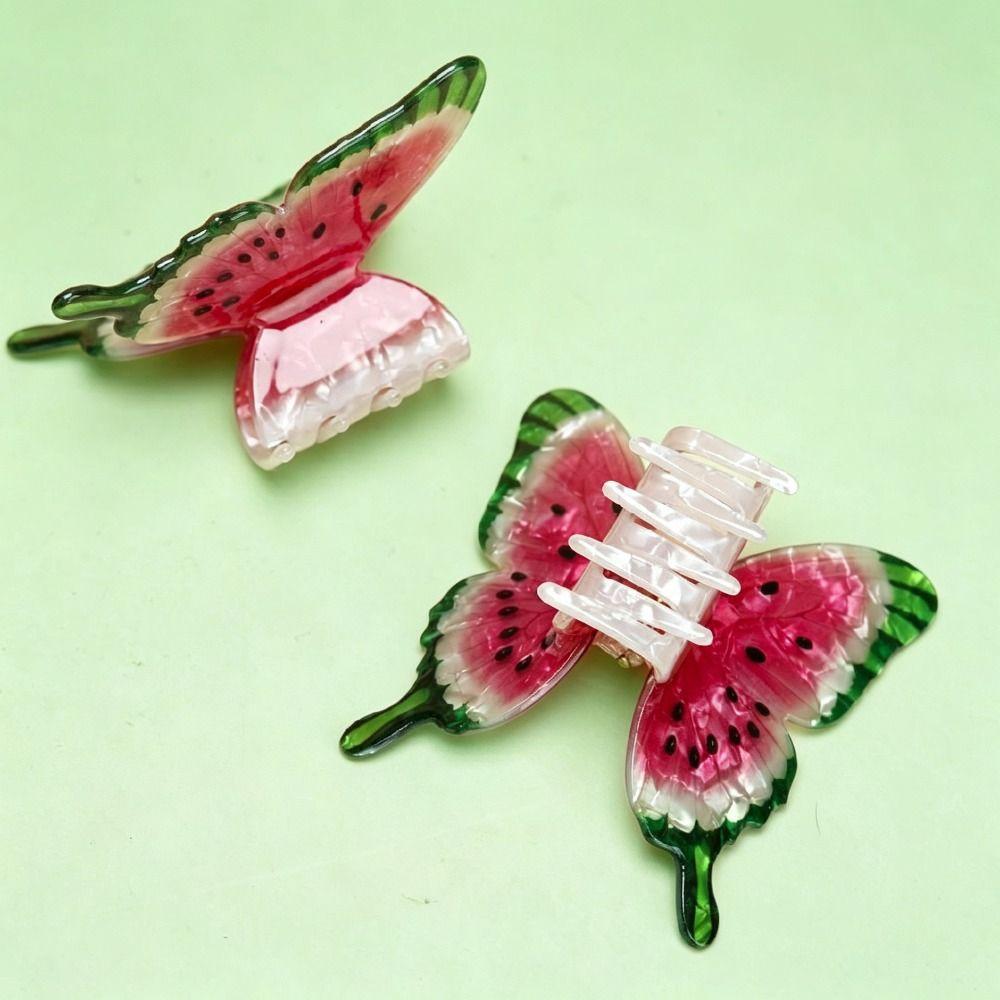 Animals Butterfly Hair Claw Cartoon Plastic Shark Clip Watermelon-Patterned Hair Clip Summer