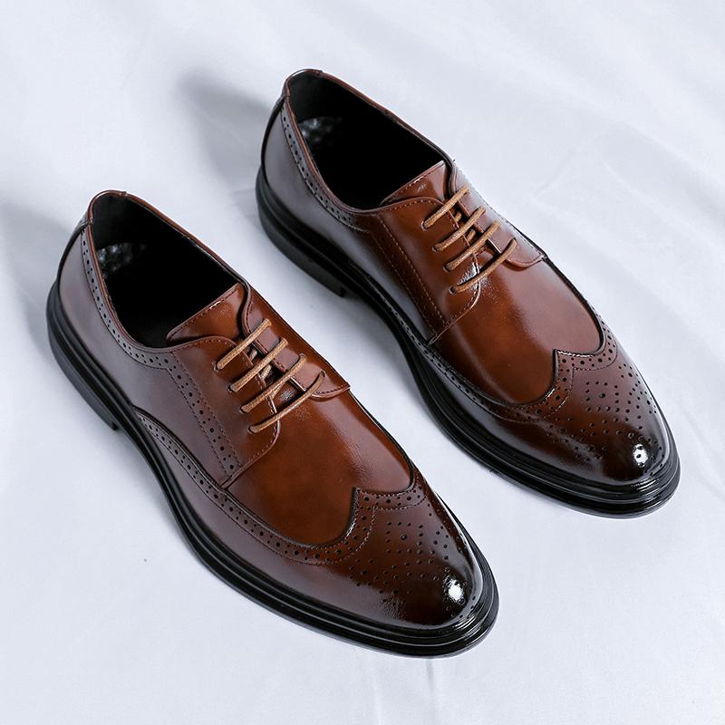 Модные мужские туфли на шнуровке Модные деловые туфли для мужчин Классические кожаные туфли для мужчин Модные туфли-броги для мужчин Оксфорды