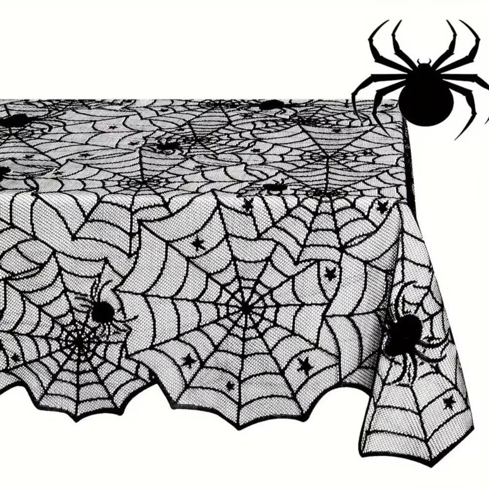 Lightweight Halloween Decoration Portable Spider Web Tablecloth Black Tablecloth Event Decoration