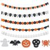 Mantle Hanging Decor Halloween Banner 3M Black Orange Paper Garland Spooky Pumpkins Bats Spider Party Decoration Solution
