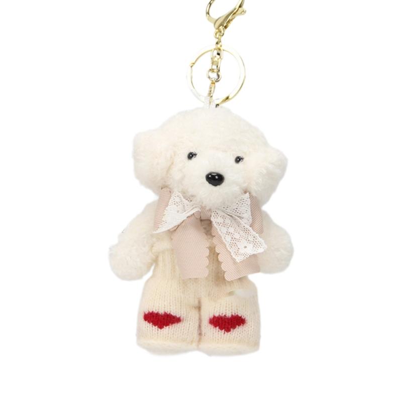 Милый брелок для собаки в вязаных штанишках и с бантиком, стильный брелок-подвеска для женщин, девочек, подарок, аксессуары