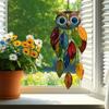 Yousheng Owl Pendant Outdoor Hanging Decoration Realistic Looking Simple Installation Colorful Handmade Stained Owl Ornament