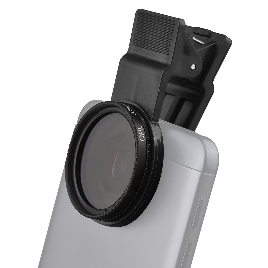 37MM Professional Smartphone CPL Filter Set Clip on Circular Polarizer Lens with Universal Phone Clip Lens Protector
