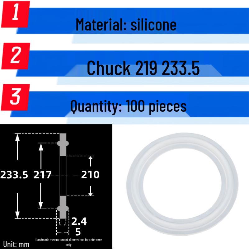 Silicone Quick-Release Sealing Ring & PTFE EPDM Fluoro Rubber Gasket Set