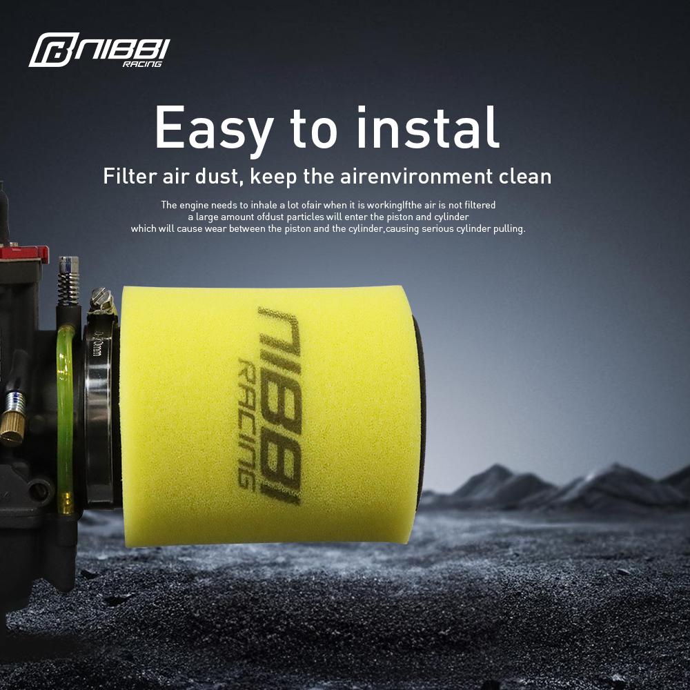 NIBBI New Removable Spring 45mm 49mm 55mm High Flow Sponge Air Filter Universal Washable Air Filter Cleaner for Honda Scooter