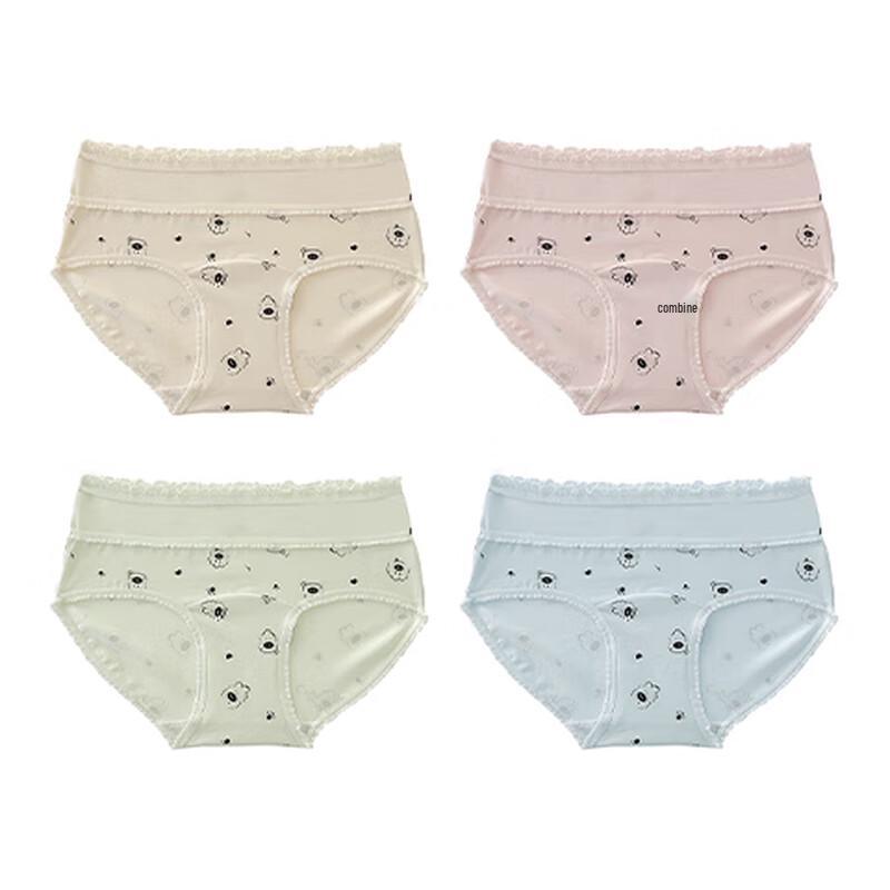 Yalu Women's Pure Cotton Antibacterial Briefs 4-Pack