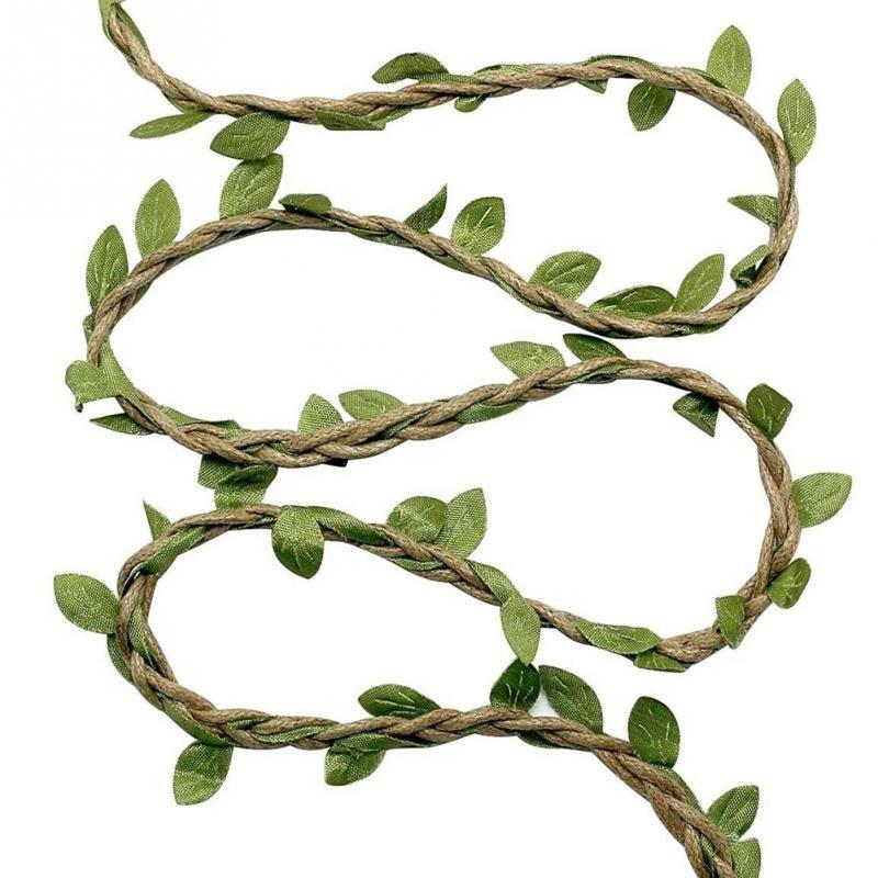 2 м шелковая гирлянда с зеленым листом, железная проволока, искусственный цветок, лоза, плющ, ротанг для свадьбы