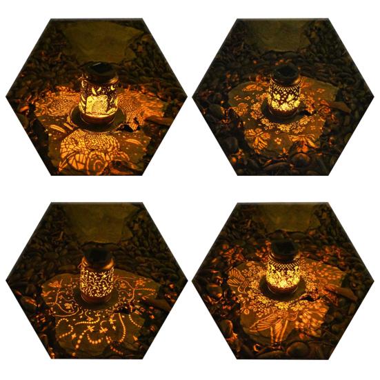 Солнечный фонарь водонепроницаемый металлический полый фонарь с рисунком бабочки и цветка на солнечной батарее светодиодный светильник для наружного декора сада, двора, патио