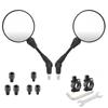 J.H.T Motorcycle Mirror, Round Mirror, Foldable, Adjustable Angle, 0.4 Inches (10 Mm), Positive Screws, Universal Use, Left and Right Set
