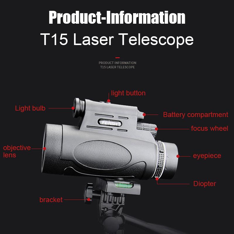 Телескоп HD Профессиональный монокуляр Мощный бинокль дальнего действия Высококачественный телескоп с зумом Портативный низкий уровень ночного видения Военный