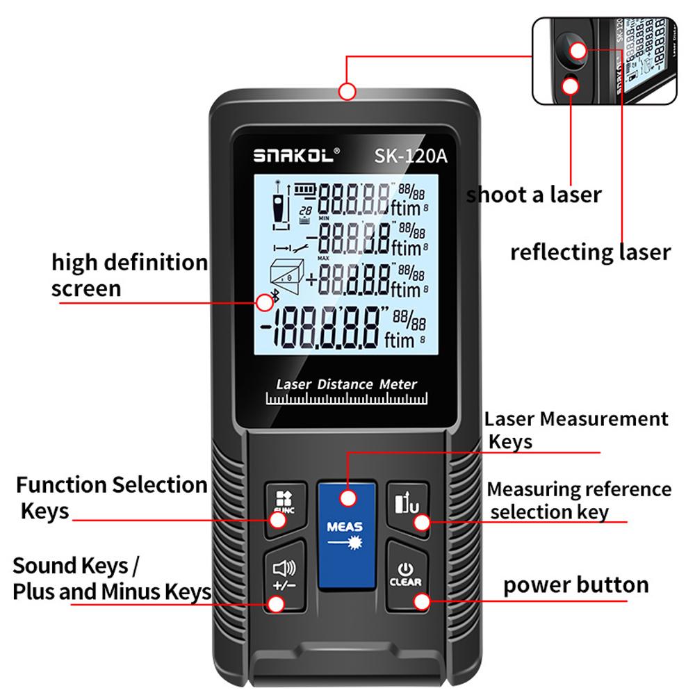 Интеллектуальный лазерный дальномер, цифровой лазерный дальномер с одной непрерывной областью объемов