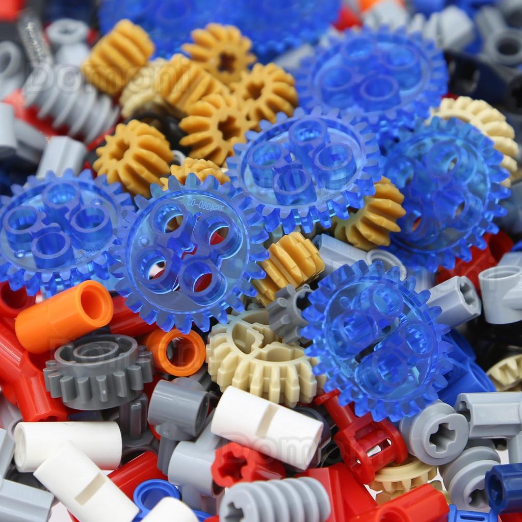 Domoni 452 Pieces Technical Gear Set Compatible with Lego Kits Gears Axle Pin Connector for Mock Robot Building Blocks Bricks DIY 8/12/16/24