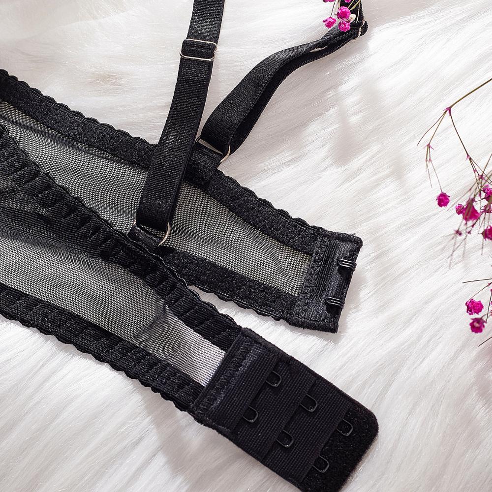 Летний женский комплект нижнего белья, сексуальный кружевной комплект с цветочной вышивкой, бюстгальтер, французский ультратонкий дышащий бюстгальтер, модное нижнее белье, стринги