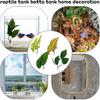 4 PCS Plastic Adjustable Bettas Hammock, Betta Leaf Hammock, Betta Leaves Spawning Grounds Resting Bed, Plant Leaf Pad for Bettas Fish Tank