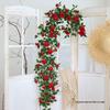 Artificial Rose Flower Vine Wall Decor for Air Conditioning Pipe and Storefronts
