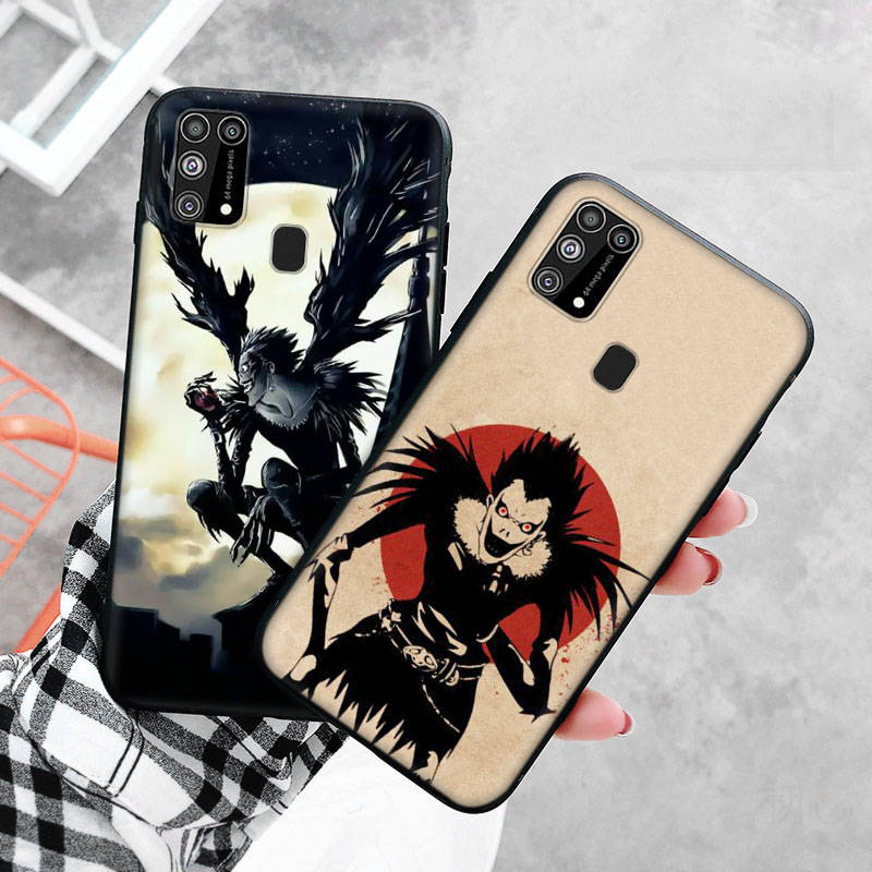 Черный чехол для Samsung Note 20 Lite S24 Ultra S23 A03 A05 A06 A11 A71 A15 A16 A13 A24 A25 A33 A52 A53 A50 M55 M35 Plus D-60 Тетрадь смерти Рюк