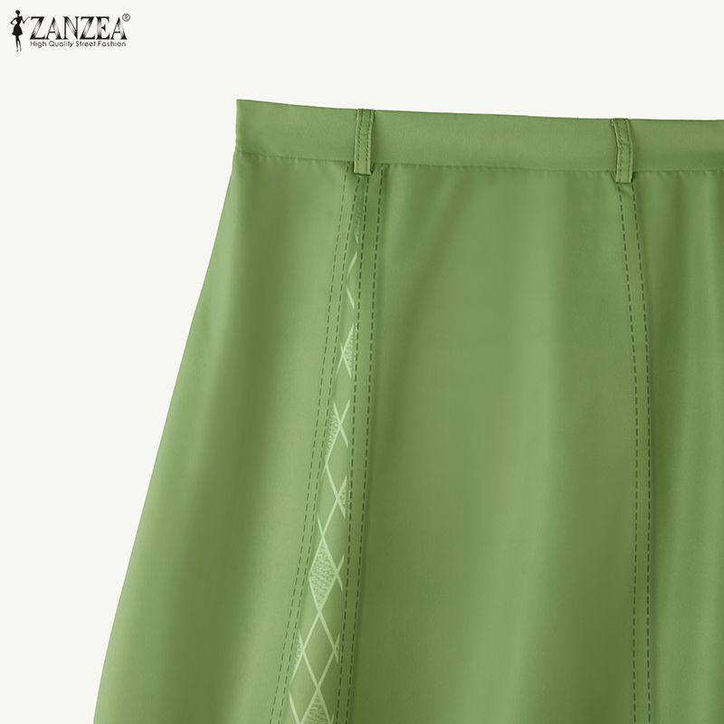 ZANZEA Женские повседневные элегантные длинные летние юбки свободного кроя с принтом