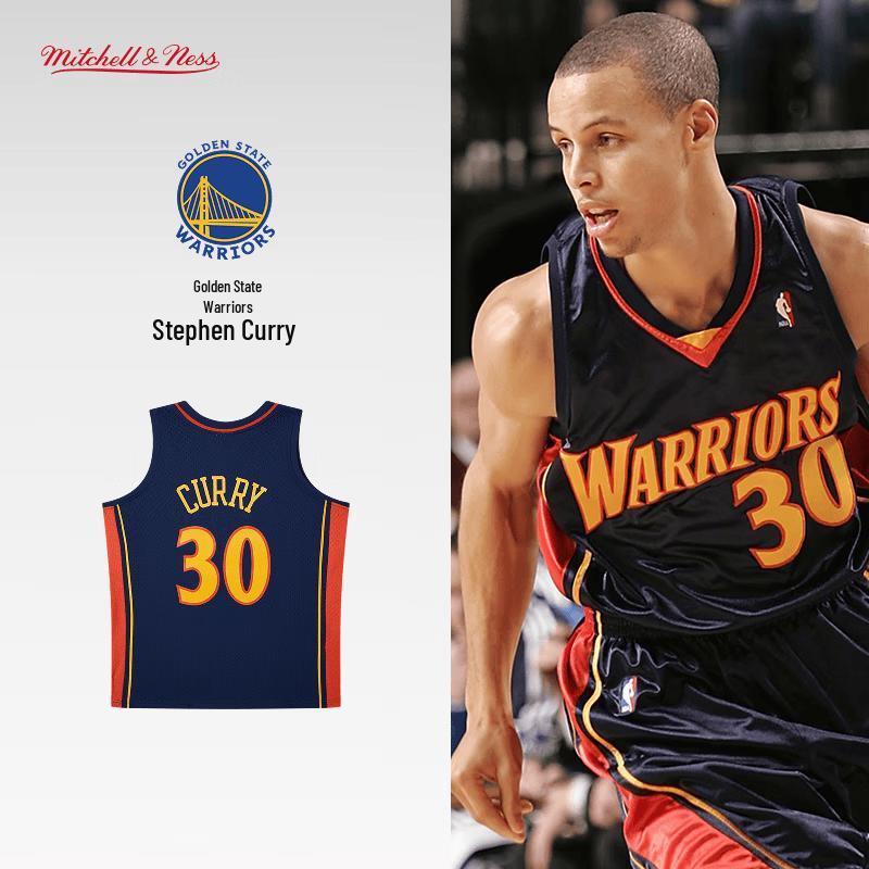 Официальная баскетбольная майка NBA Mitchell & Ness Warriors Стефена Карри сезона 2009-10