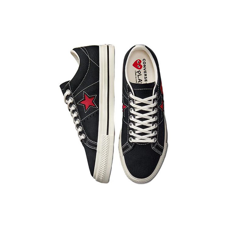 Comme des Garçons Play x Converse One Star Черно-белые унисекс кроссовки Красные A01791C