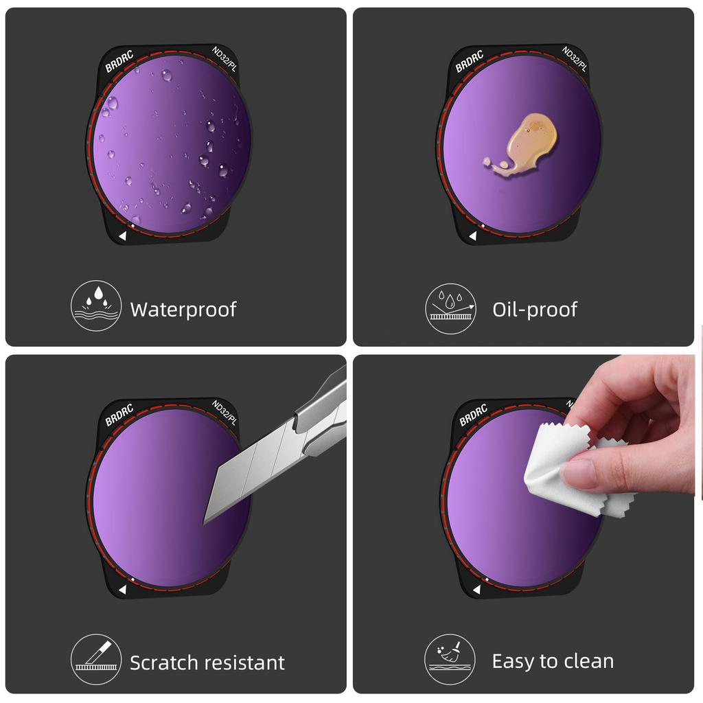 BRDRC AIR 3 Набор ND-фильтров 6 шт. UV CPL ND16PL ND32PL ND64PL ND128PL NDPL Фильтр для аксессуаров DJI Mavic Air 3 - (Алюминиевая версия)